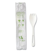 TPLA Compostable Cutlery, Spork, Plastic, White, 750/Carton