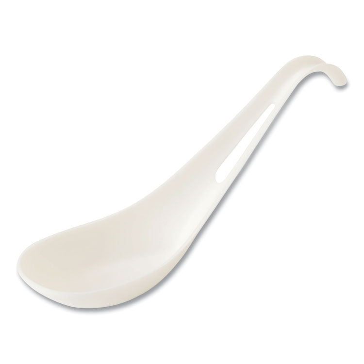 TPLA Compostable Cutlery, Asian Soup Spoon, Plastic, White, 500/Carton