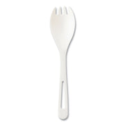 TPLA Compostable Cutlery, Spork, Plastic, White, 1,000/Carton