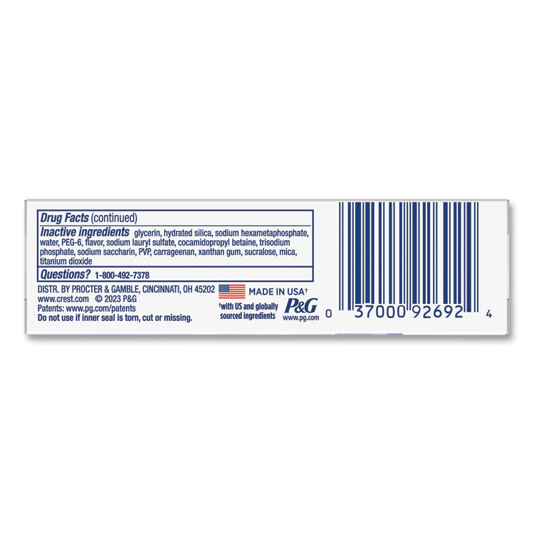 3D White Brilliance Advanced Whitening Technology + Advanced Stain Protection Toothpaste, 0.85 oz Tube, 72/Carton