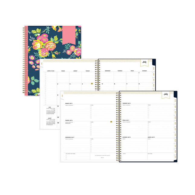 Day Designer Peyton Create-Your-Own Cover Weekly/Monthly Planner, Floral, 11 x 8.5, Navy, 12-Month (July to June): 2024-2025