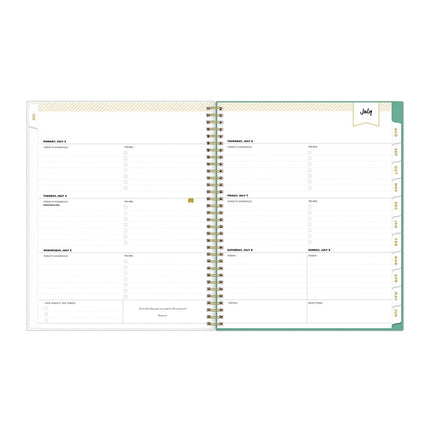Day Designer Academic Year Weekly/Monthly Frosted Planner, Palms Artwork, 11 x 8.5, 12-Month (July to June): 2024 to 2025