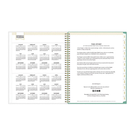 Day Designer Academic Year Weekly/Monthly Frosted Planner, Palms Artwork, 11 x 8.5, 12-Month (July to June): 2024 to 2025