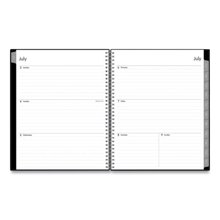 Enterprise Academic Weekly/Monthly Planner, 11 x 8.5, Black Cover, 12-Month (July to June): 2024 to 2025