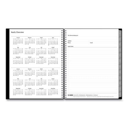 Enterprise Academic Weekly/Monthly Planner, 11 x 8.5, Black Cover, 12-Month (July to June): 2024 to 2025