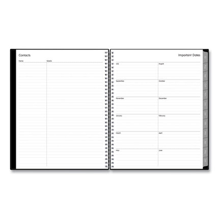 Enterprise Academic Weekly/Monthly Planner, 11 x 8.5, Black Cover, 12-Month (July to June): 2024 to 2025