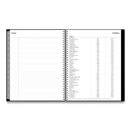 Enterprise Academic Weekly/Monthly Planner, 11 x 8.5, Black Cover, 12-Month (July to June): 2024 to 2025
