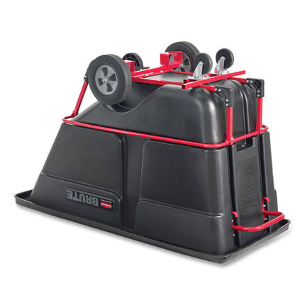 1 cu yd BRUTE Forkliftable Rotomolded Tilt Truck, Standard Duty, 1,250 lb Capacity, Black/Red