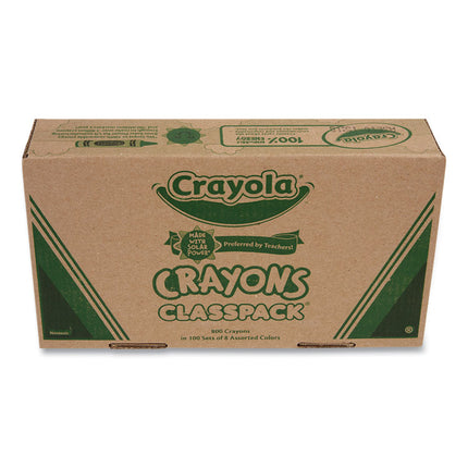 Classpack Regular Crayons, 8 Colors, 800/box