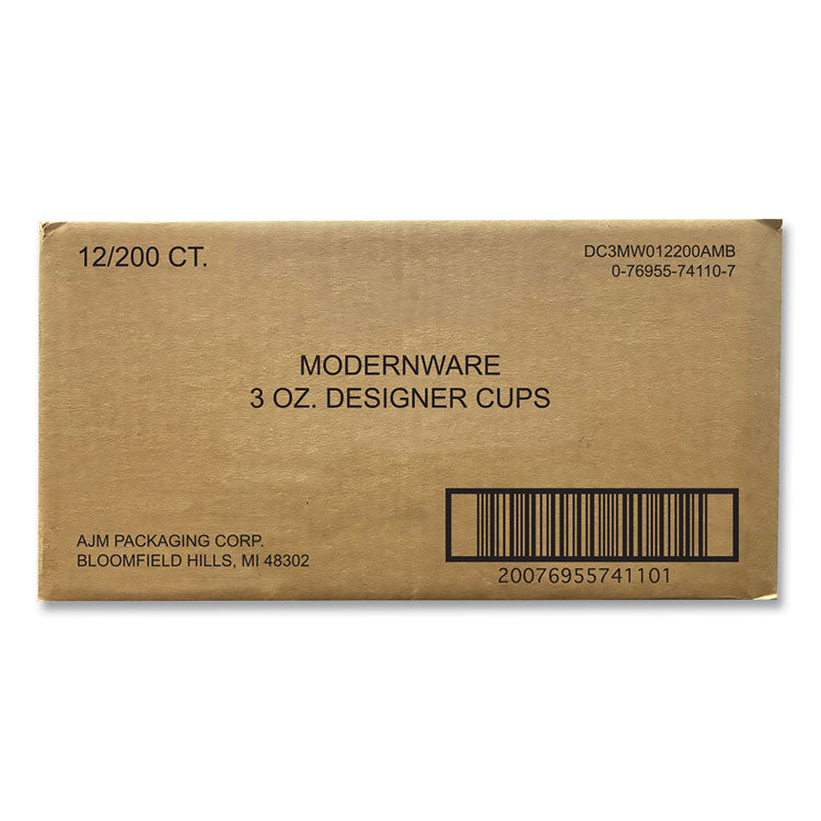 Heavy Duty Cold Cups, 3 oz, Paper, Modernware Design, 2,400/Carton
