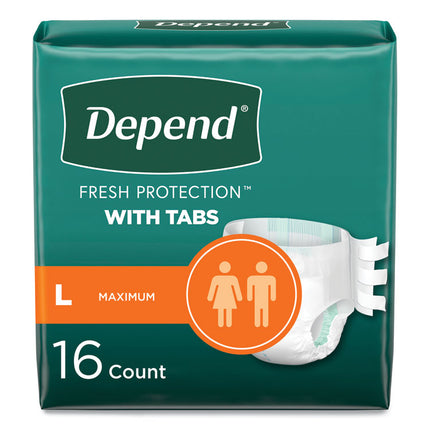 Incontinence Protection with Tabs, 35" to 49" Waist, 16/Pack, 3 Packs/Carton