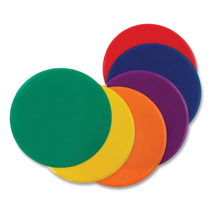 Extra Large Poly Marker Set, 12" Dia, Assorted Colors, 6 Spots/set
