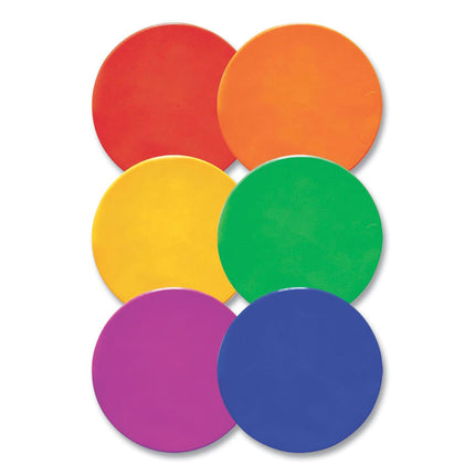 Extra Large Poly Marker Set, 12" Dia, Assorted Colors, 6 Spots/set