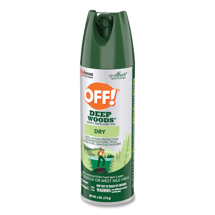 Deep Woods Dry Insect Repellent, 4 oz Aerosol Spray, Neutral, 12/Carton