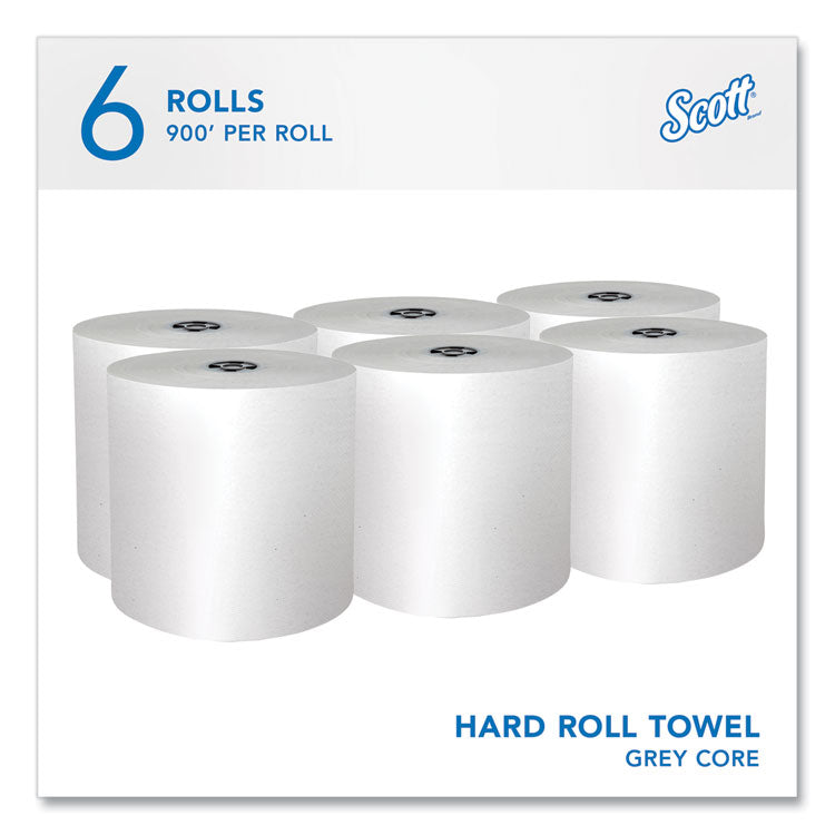 Pro Hard Roll Paper Towels with Absorbency Pockets, for Scott Pro Dispenser, Gray Core Only, 1-Ply, 7.5" x 900 ft, 6 Rolls/CT