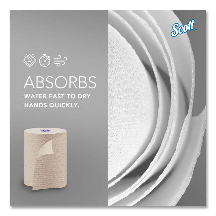 Essential 100% Recycled Fiber Hard Roll Towel, 1-Ply, 8" x 700 ft, 1.75" Core, Brown, 6 Rolls/Carton