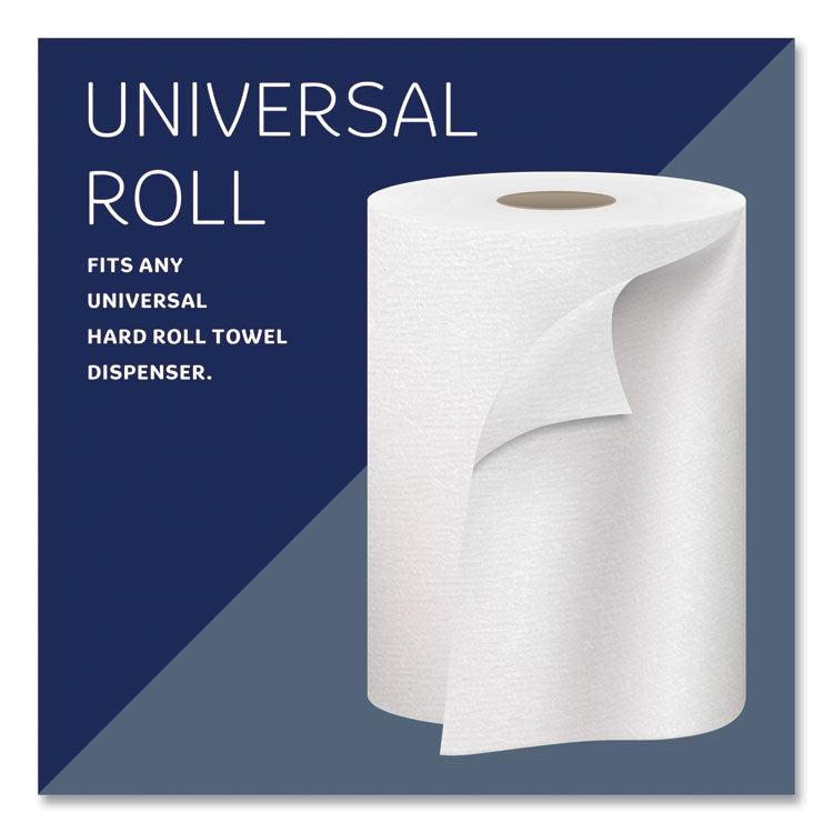 Hard Roll Paper Towels with Premium Absorbency Pockets, 1-Ply, 8" x 600 ft, 1.75" Core, White, 6 Rolls/Carton