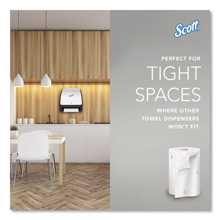 Slimroll Towels, 1-Ply, 8" x 580 ft, White/Pink Core, Traditional Business, 6 Rolls/Carton