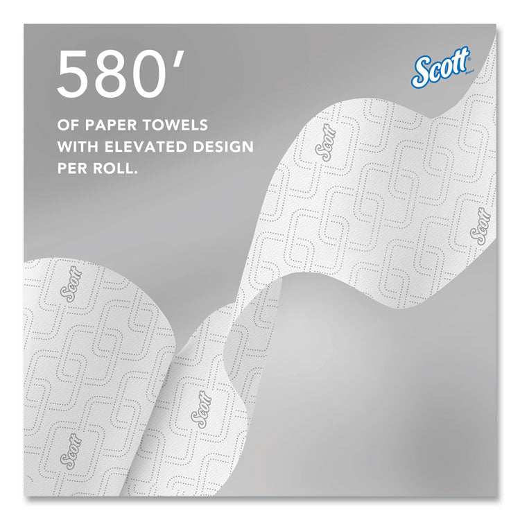 Slimroll Towels, 1-Ply, 8" x 580 ft, White/Pink Core, Traditional Business, 6 Rolls/Carton