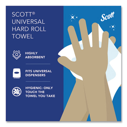 Essential Hard Roll Towels for Business, Absorbency Pockets, 1-Ply, 8" x 800 ft, 1.5" Core, White, 12 Rolls/Carton