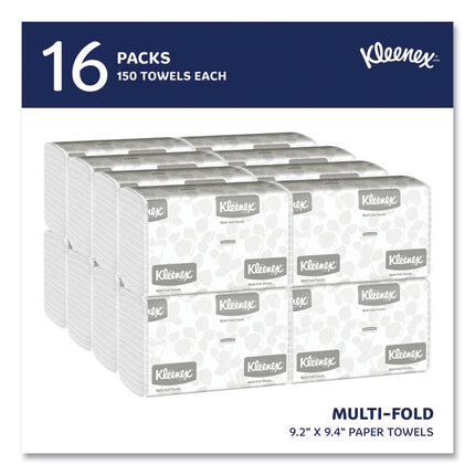 Multi-Fold Paper Towels, 1-Ply, 9.2 x 9.4, White, 150/Pack, 16 Packs/Carton