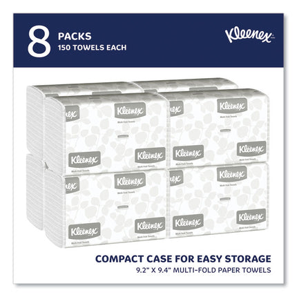 Multi-Fold Paper Towels, Convenience, 9.2 x 9.4, White, 150/Pack, 8 Packs/Carton