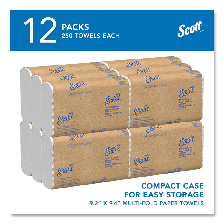 Multi-Fold Towels, Absorbency Pockets, 1-Ply, 9.2 x 9.4, White, 250 Sheets/Pack