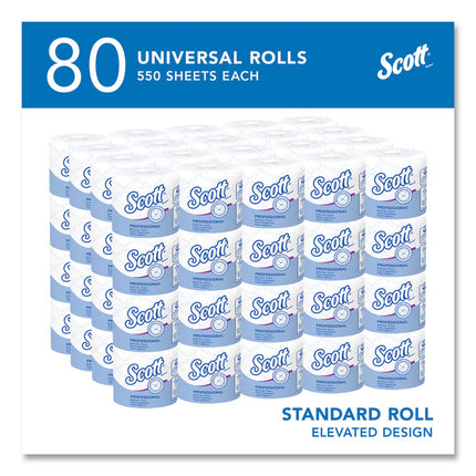 Essential Standard Roll Bathroom Tissue for Business, Septic Safe, 2-Ply, White, 550 Sheets/Roll, 80/Carton