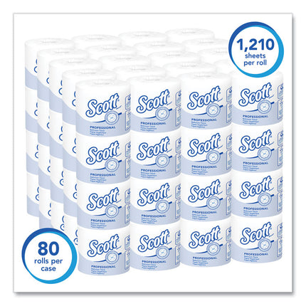 Essential Standard Roll Bathroom Tissue for Business, Septic Safe, 1-Ply, White, 1,210 Sheets/Roll, 80 Rolls/Carton