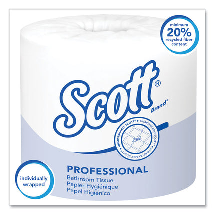 Essential Standard Roll Bathroom Tissue for Business, Septic Safe, 1-Ply, White, 1,210 Sheets/Roll, 80 Rolls/Carton