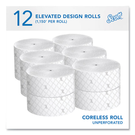 Essential Coreless JRT, Septic Safe, 2-Ply, White, 3.75" x 1,150 ft, 12 Rolls/Carton