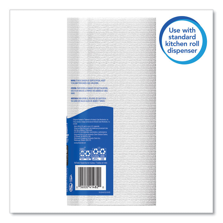Kitchen Roll Towels, 1-Ply, 11 x 8.75, White, 128/Roll, 20 Rolls/Carton