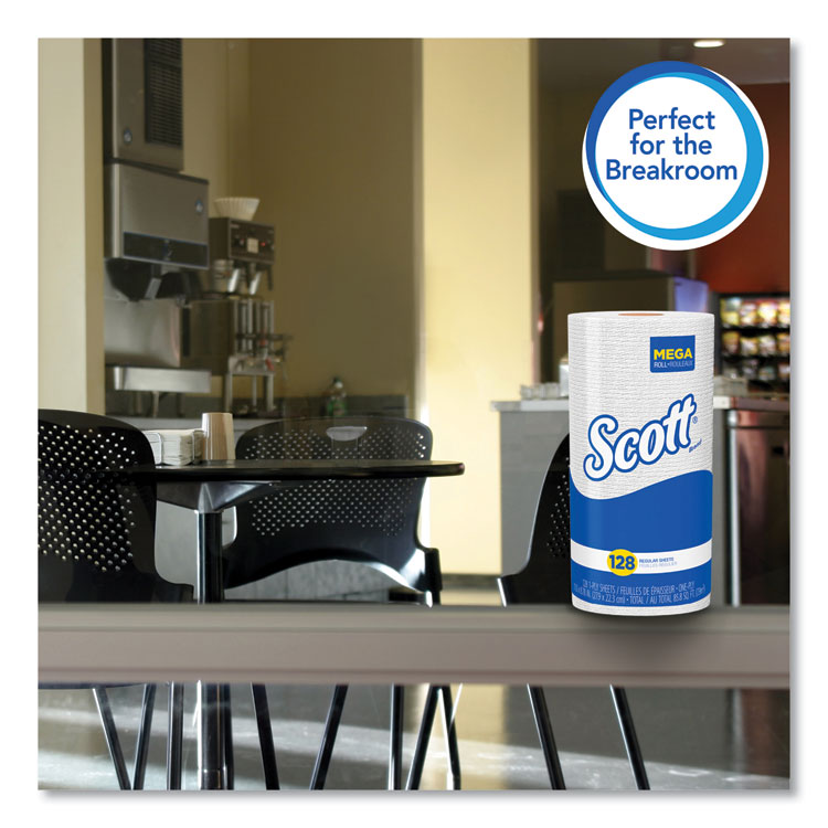 Kitchen Roll Towels, 1-Ply, 11 x 8.75, White, 128/Roll, 20 Rolls/Carton