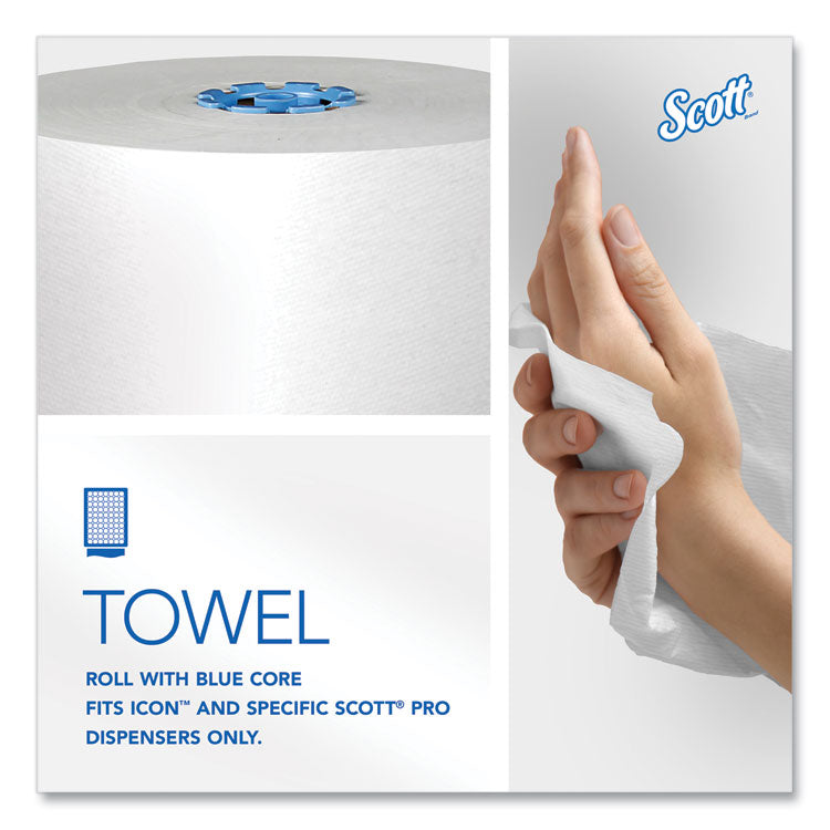 Pro Hard Roll Paper Towels with Absorbency Pockets, for Scott Pro Dispenser, Blue Core Only, 1-Ply, 7.5" x 900 ft, 6 Rolls/CT