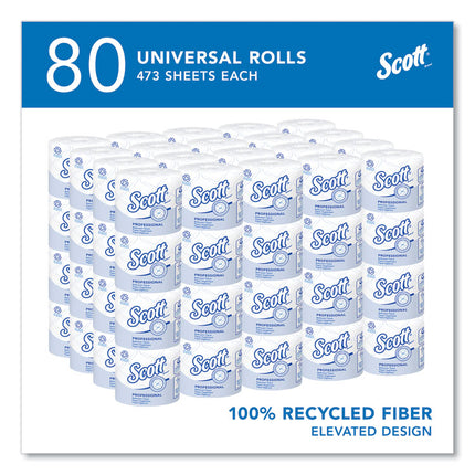 Essential 100% Recycled Fiber SRB Bathroom Tissue, Septic Safe, 2-Ply, White, 473 Sheets/Roll, 80 Rolls/Carton