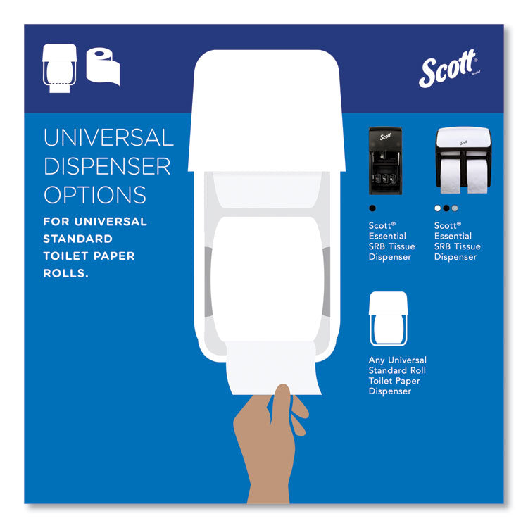 Essential Standard Roll Bathroom Tissue for Business, Septic Safe, 2-Ply, White, 550 Sheets/Roll, 80/Carton