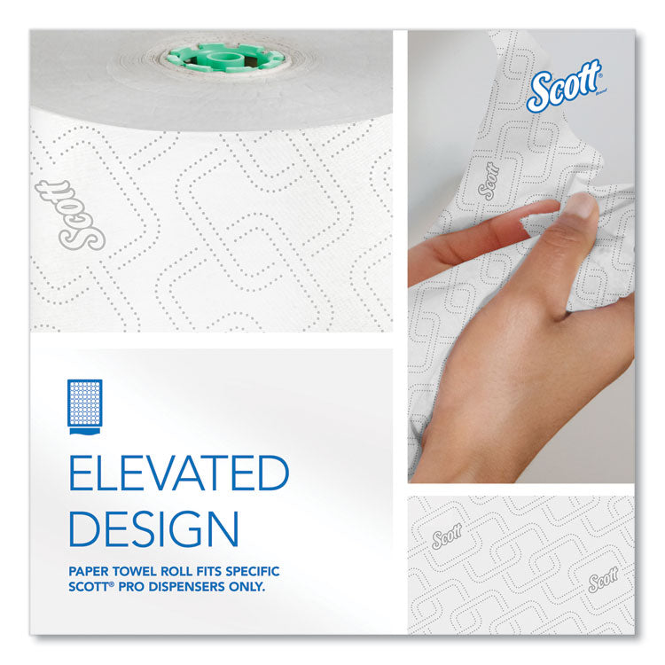 Pro Hard Roll Paper Towels with Elevated Scott Design for Scott Pro Dispenser, Green Core Only, 1-Ply, 1,150 ft, 6 Rolls/CT