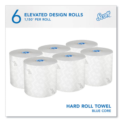 Pro Hard Roll Paper Towels with Elevated Scott Design for Scott Pro Dispenser, Blue Core Only, 1-Ply, 1,150 ft, 6 Rolls/CT