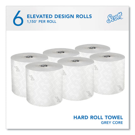 Pro Hard Roll Paper Towels with Elevated Scott Design for Scott Pro Dispenser, Gray Core Only, 1-Ply, 1,150 ft, 6 Rolls/CT