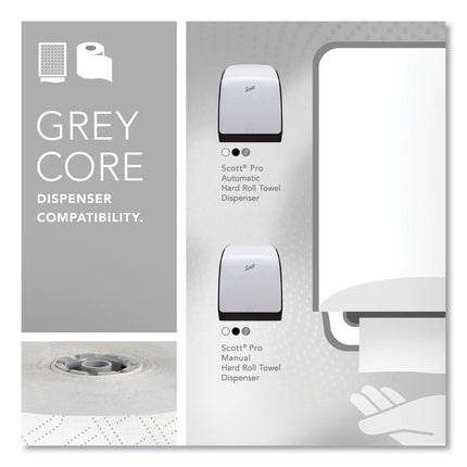 Pro Hard Roll Paper Towels with Elevated Scott Design for Scott Pro Dispenser, Gray Core Only, 1-Ply, 1,150 ft, 6 Rolls/CT