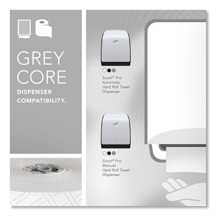 Pro Hard Roll Paper Towels with Elevated Scott Design for Scott Pro Dispenser, Gray Core Only, 1-Ply, 1,150 ft, 6 Rolls/CT