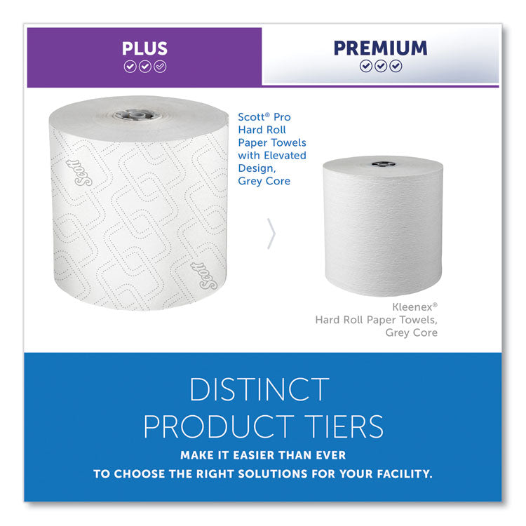 Pro Hard Roll Paper Towels with Elevated Scott Design for Scott Pro Dispenser, Gray Core Only, 1-Ply, 1,150 ft, 6 Rolls/CT