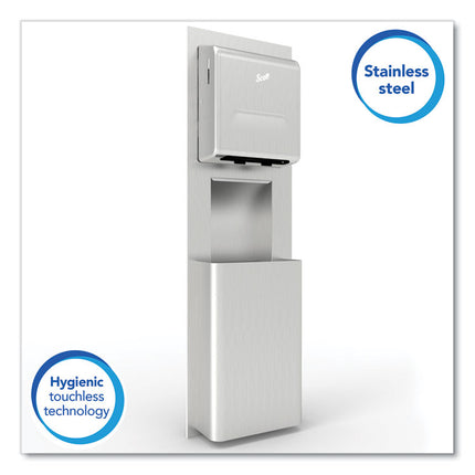 Mod Stainless Steel Recessed Wall Unit With Trash Receptacle, 11 X 4.5 X 54.5