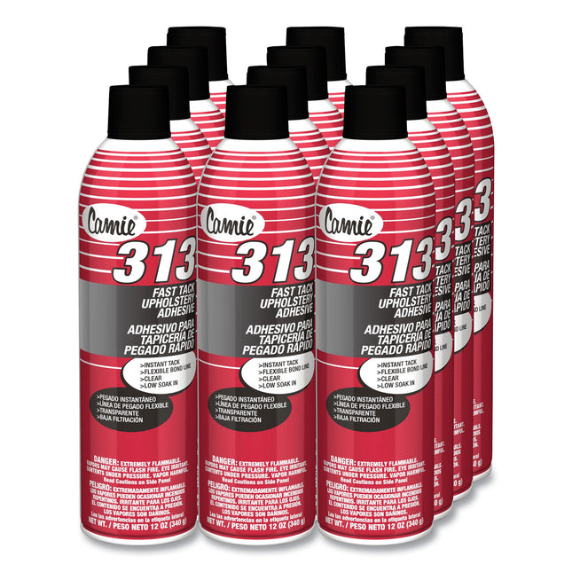 313 Fast Tack Upholstery Adhesive, 12 oz Aerosol Spray, Dries Clear, Dozen