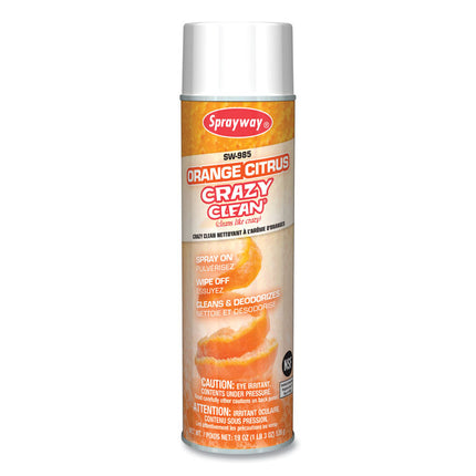 Orange Citrus Crazy Clean, Orange Scent, 19 oz Aerosol Spray, Dozen