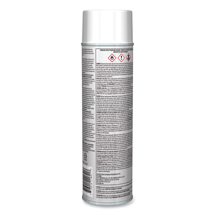 Stainless Steel Polish and Cleaner, Lemon Scent, 15 oz Aerosol Spray, Dozen