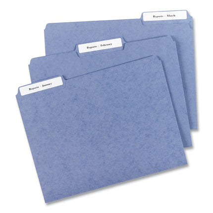 Mini-Sheets Permanent File Folder Labels, 0.66 X 3.44, White, 12/sheet, 25 Sheets/pack