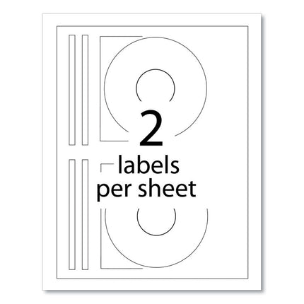Inkjet Cd Labels, Matte White, 100/pack