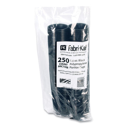 Portion Cups, 1.5 oz, Plastic, Black, 250/Sleeve, 10 Sleeves/Carton