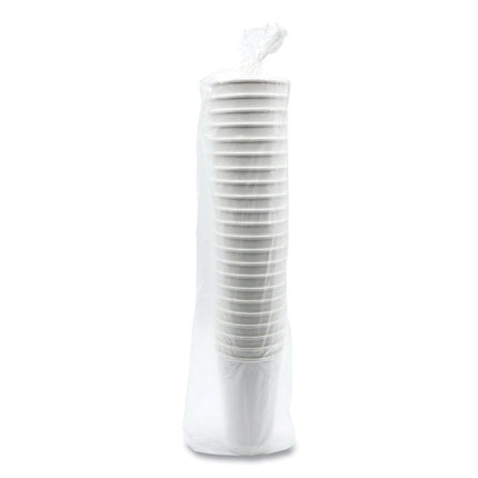 Paper Hot Cups, Double-Walled, 16 oz, White, 25/Carton